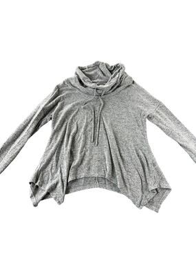 Purple Snow Gray Turtleneck Long Sleeve Sharkbite Knit Top Women's Size Small